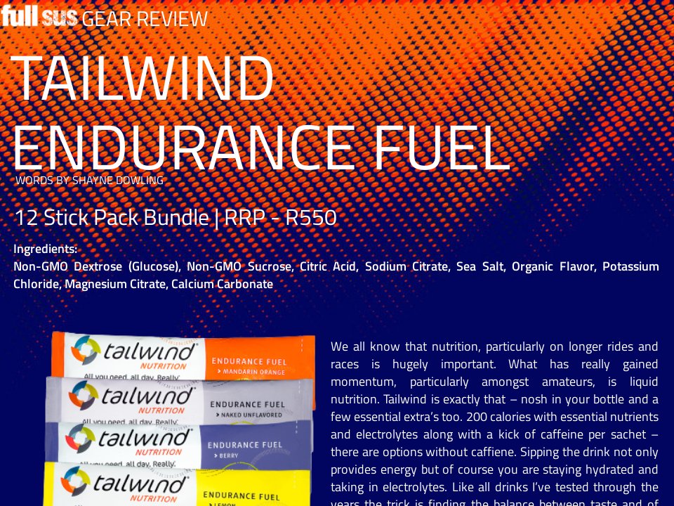 GEAR TAILWIND ENDURANCE FUEL Full Sus MTB Mag Vol 76